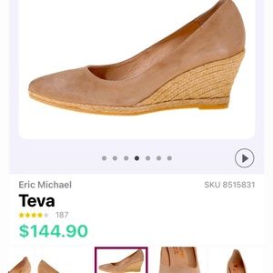 Eric Michael tan suede shoe made in Spain, size 38.